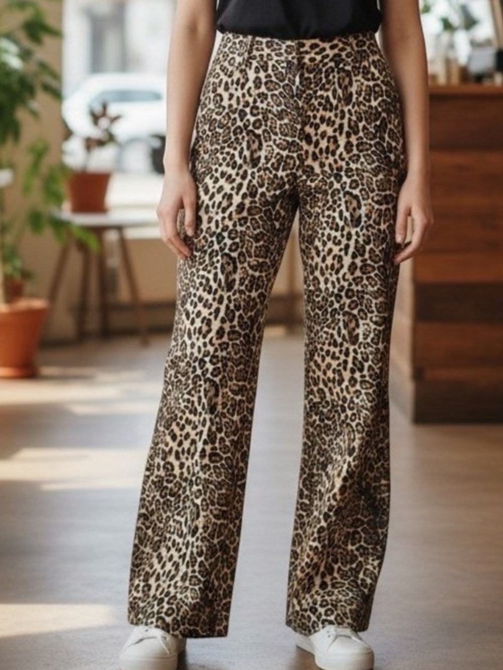 NWT J.McLaughlin Dax Pants In Gold Cheetah Sz 6 -